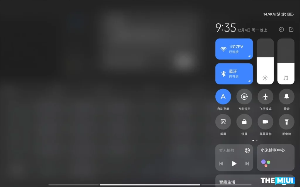 Xiaomi Pad HyperOS Kontrol Merkezi