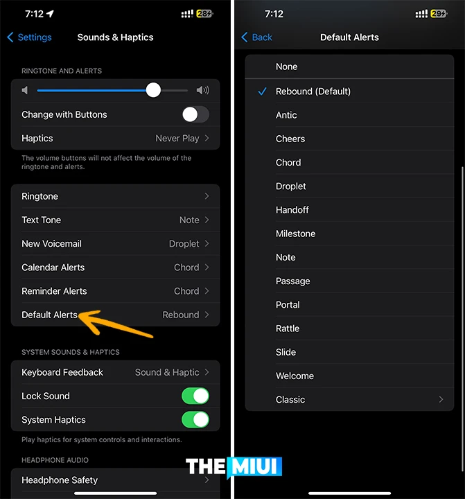 iOS 17 ile iPhone'da Varsayılan Bildirim sesini değiştirin